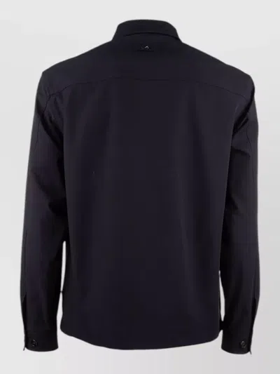 Paul & Shark Collared Coat Featuring Practical Front Pockets In Black