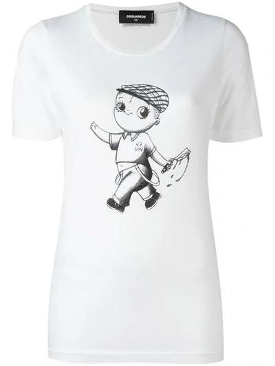 Dsquared2 Renny Fit T-shirt In Bianco