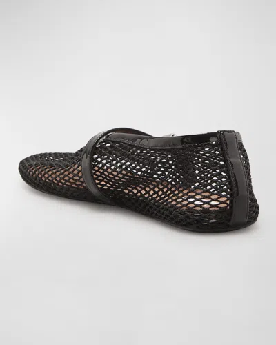 Alaïa Alaia Women Ballet Flats Mesh Ballerinas With Patent Leather Profiles In Black
