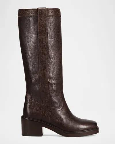 Frye Kate Leather Pull-on Boots In Brown