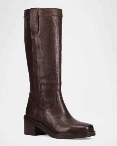 Frye Kate Leather Pull-on Boots In Brown