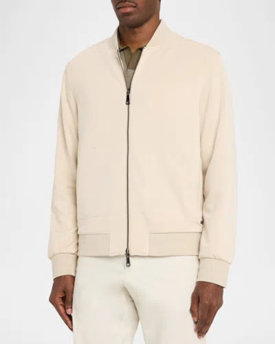 Bugatchi Men & Apos;s Soft Touch Reversible Baseball Jacket In Brown
