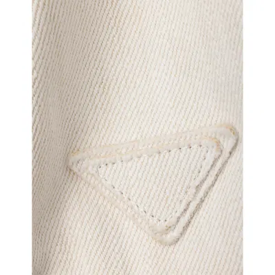 Prada White Textured Baseball Hat In White