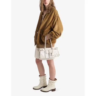 Prada White Bonnie Medium Shoulder Bag In White
