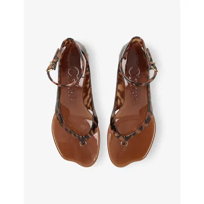 Chloé Jelly Flip-flop Sandals Tropical Print Shell Heel In Animal Print