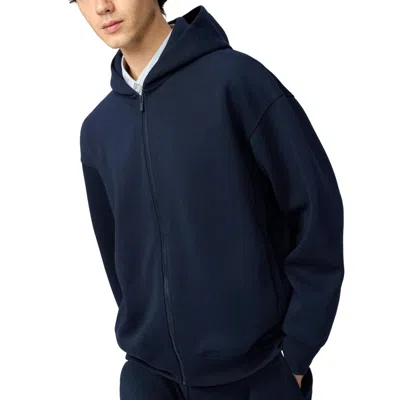 Uniqlo Sweat Oversized Pullover Hoodie Navy Large  Us In Blue