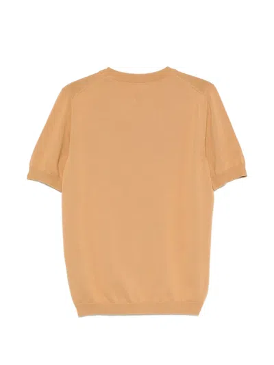 Rakkì Number-patch Knitted T-shirt In Neutral