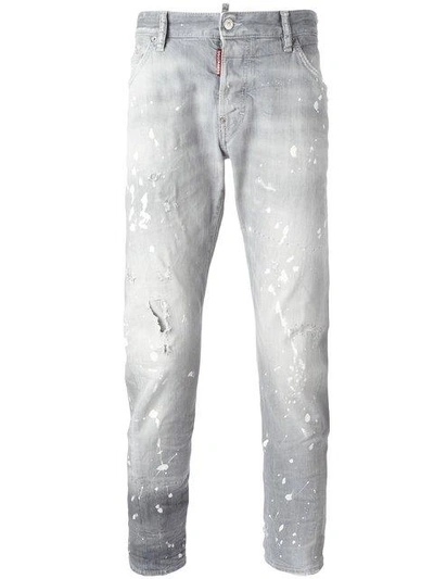 Shop Dsquared2 Sexy Twist Bleached Splatter Jeans