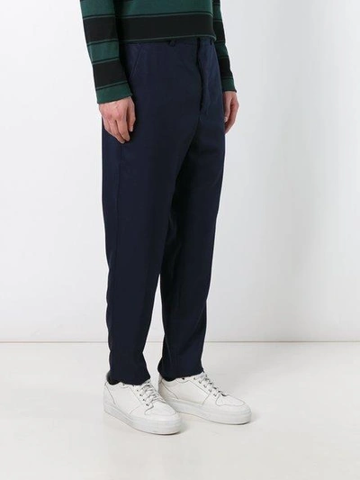 Shop Ami Alexandre Mattiussi Carrot-fit Trousers In Blue