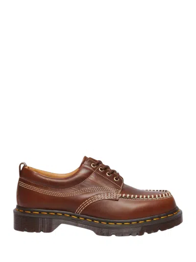 Dr. Martens Lowell Contrast-stitching Derby Shoes In Brown