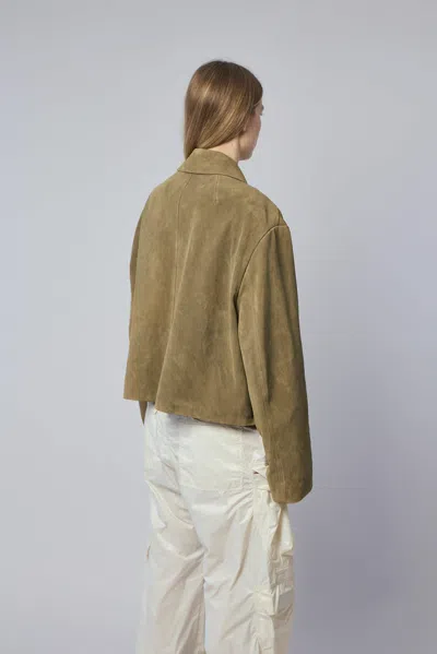 Rick Owens Heizer Mac Leather Jacket In Brown