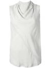 RICK OWENS draped collar top,DRYCLEANONLY