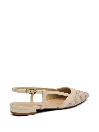 Frau Herringbone-effect Raffia Pumps In Neutral