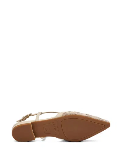 Frau Herringbone-effect Raffia Pumps In Neutral