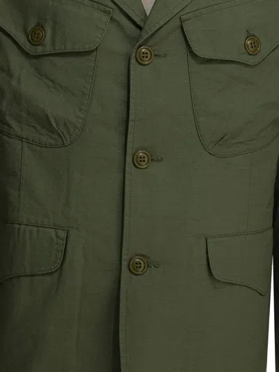 Ceccarelli Ripstop Button-up Coat In Green