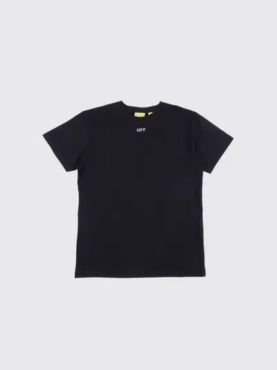 Off-white Kids Graphic-print Crewneck T-shirt In Black