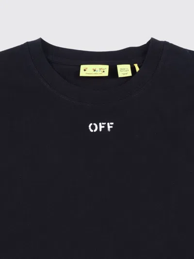 Off-white Kids Graphic-print Crewneck T-shirt In Black