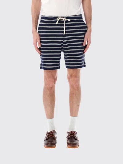 Polo Ralph Lauren Cotton Club Bar Stripe Textured Pull On Short In Blue