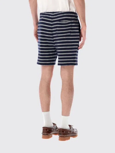 Polo Ralph Lauren Cotton Club Bar Stripe Textured Pull On Short In Blue