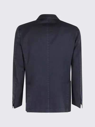 Santaniello Single-breasted Wool Blend Blazer In Blue