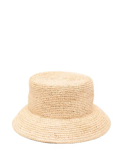 Jacquemus The Plage Logo-patch Raffia Hat In Pattern