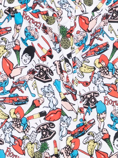 Fiorucci Graphic-print Drawstring Shorts In Blue