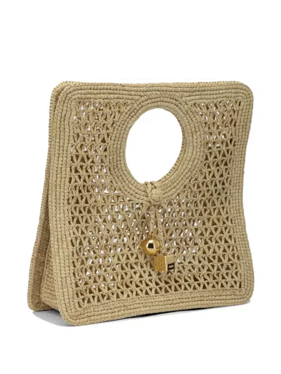 Jacquemus Small The Spiaggia Circular-handle Crochet Tote Bag In Neutral