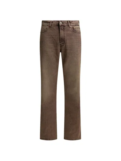 Our Legacy Denim Trousers Faded Effect Belt Loops Five Pockets In Brown