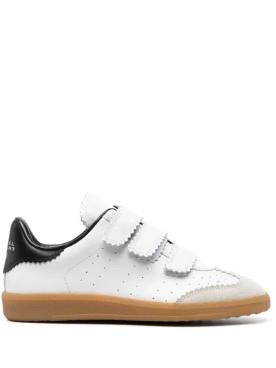Isabel Marant Beth Perforated Leather Grip-strap Sneakers In White