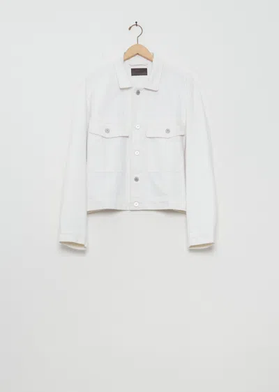 Lemaire Denim Trucker Jacket Long Sleeves Collar In White