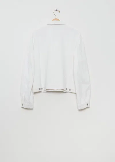 Lemaire Denim Trucker Jacket Long Sleeves Collar In White