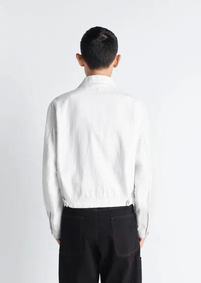 Lemaire Denim Trucker Jacket Long Sleeves Collar In White