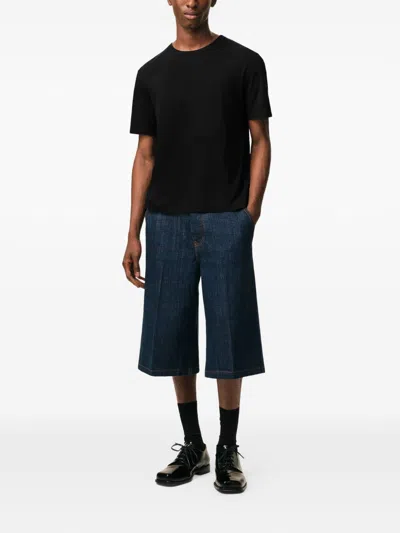 Ami Alexandre Mattiussi Solid Mercerized Ts-hirt In Black