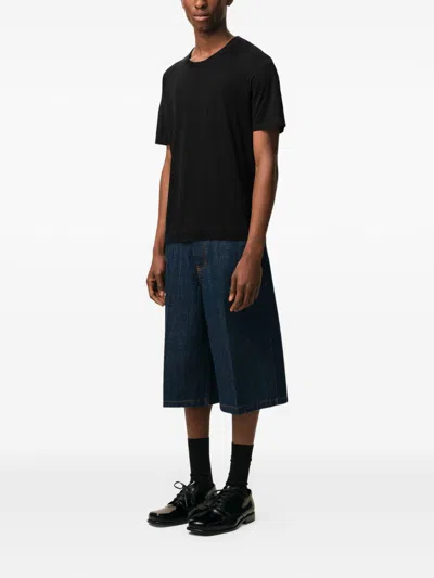 Ami Alexandre Mattiussi Solid Mercerized Ts-hirt In Black