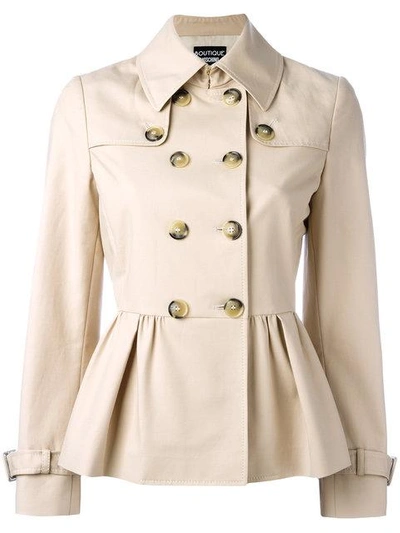 Boutique Moschino Cotton Trench Jacket With Peplum