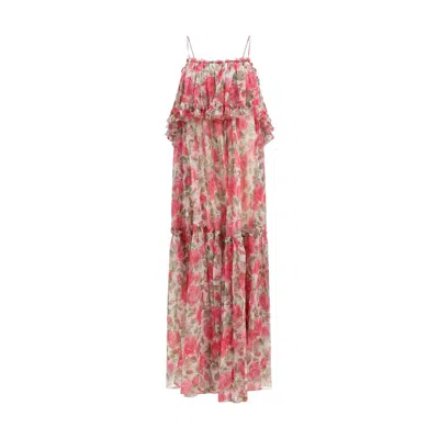 Chloé Chloe Floral Print Ruffled Silk-chiffon Maxi Dress