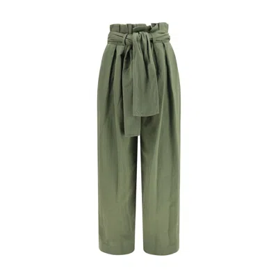 Balmain Belted Pleated Cotton And Linen-blend Twill Tapered Pants