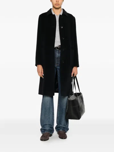 Tagliatore Monic Single-breasted Patch-pocket Coat In Black