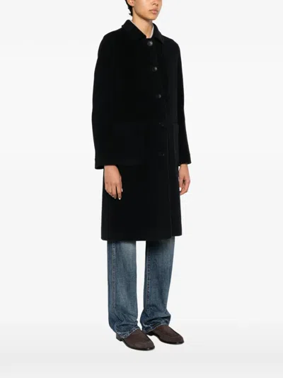 Tagliatore Monic Single-breasted Patch-pocket Coat In Black