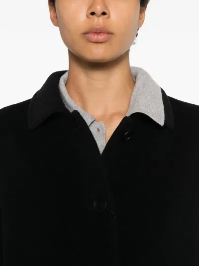 Tagliatore Monic Single-breasted Patch-pocket Coat In Black