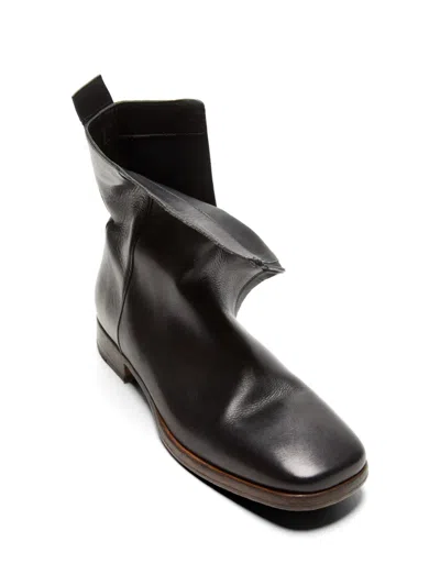 Acne Studios Square-toe Leather Boots In Black