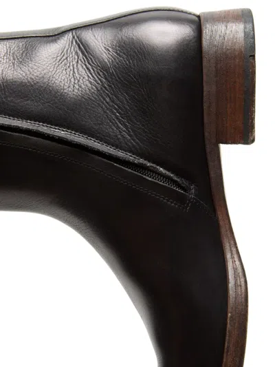Acne Studios Square-toe Leather Boots In Black
