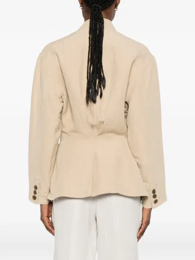 Isabel Marant Soraya Linen-silk Blazer In Brown