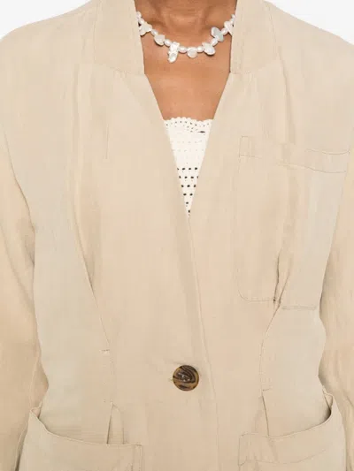 Isabel Marant Soraya Linen-silk Blazer In Brown