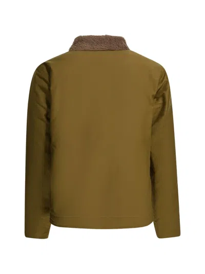 Buzz Rickson's N-1 Shearling-collar Button-up Coat In Green