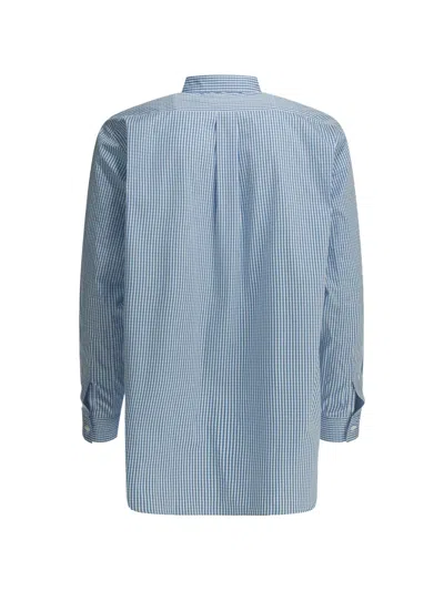 Comme Des Garçons Button Down Collar Shirt Front Pocket In Blue