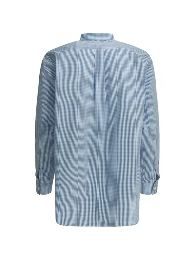 Comme Des Garçons Button Down Collar Shirt Front Pocket In Blue