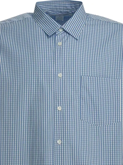 Comme Des Garçons Button Down Collar Shirt Front Pocket In Blue