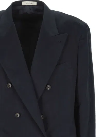 Umit Benan Double-breasted Peak-lapels Jacket In Blue