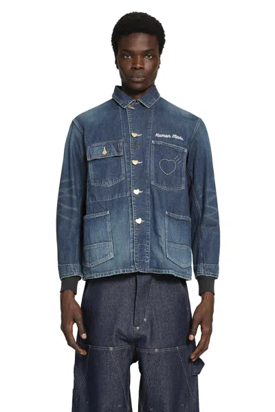 Human Made Long Sleeve Denim Jacket In Blue